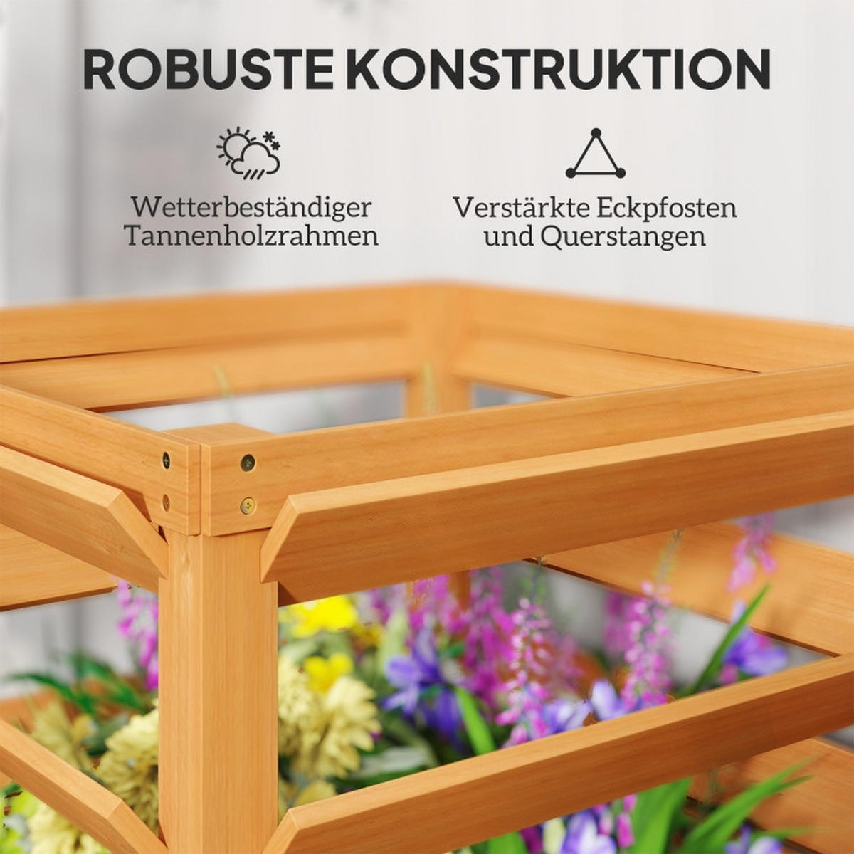 HOCHBEET 53/53/73 cm Dunkelbraun - Dunkelbraun, Holz/Metall (65/73/65cm) - Oxeza