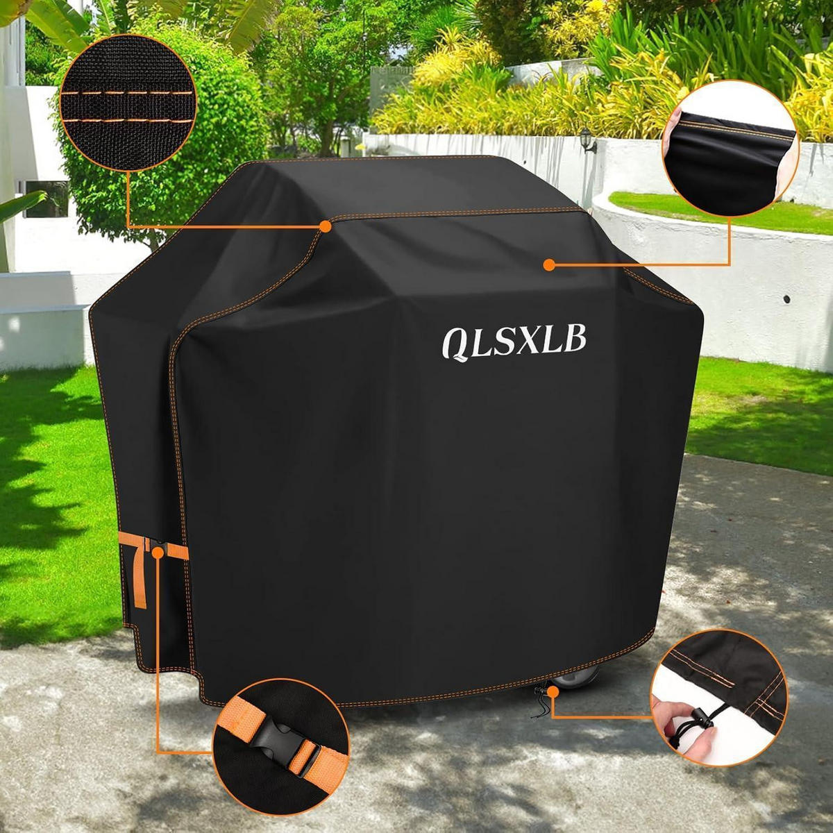 GRILLABDECKUNG 165 x 71 x 122 cm 420D Oxford Wasserdicht UV-beständig - Schwarz, Kunststoff (122/71/165cm)