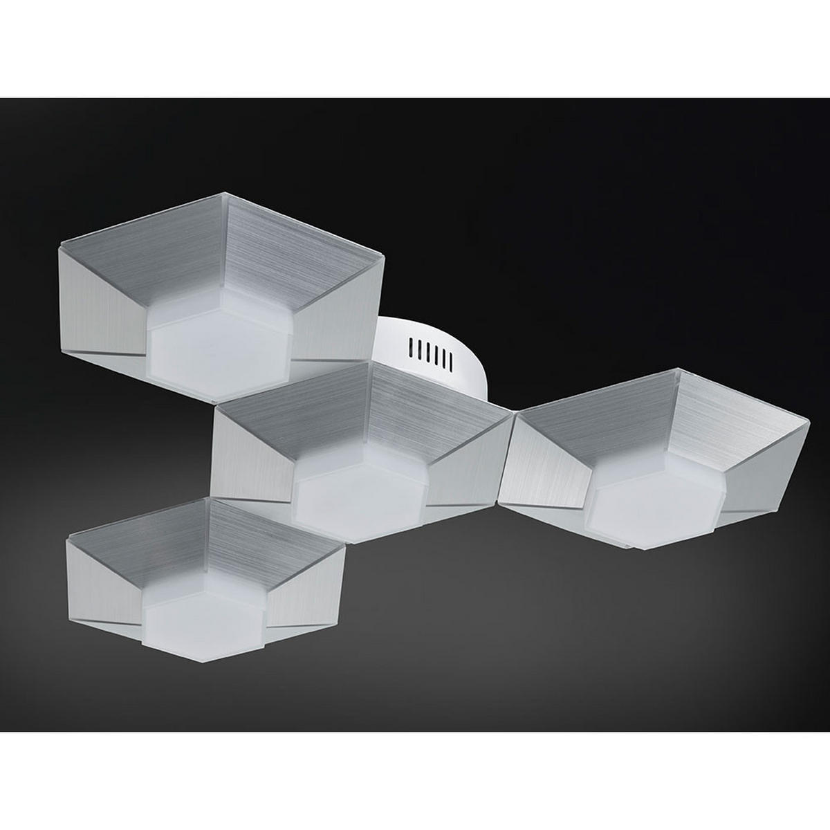 LED DECKENLEUCHTE Aluminium Silber - Silberfarben, Metall (58/50.5/9.5cm) - Wofi