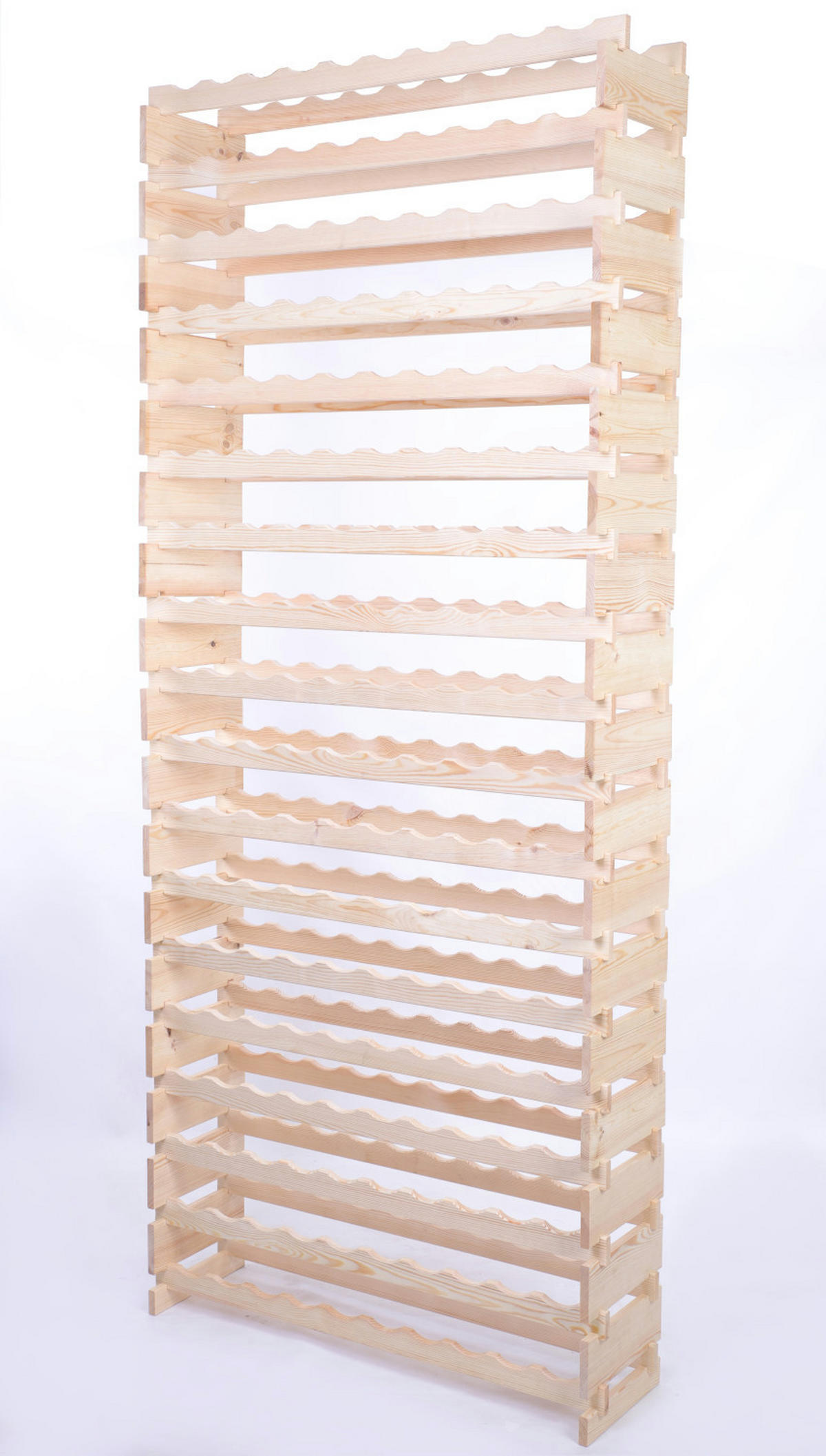 WEINREGAL VINOTECA FLEX PRO HxBxT 247x103x28cm 180 Flaschen auf 18 benen Natur unbehandelt - Naturfarben, Holz (103/247/28cm) - PROREGAL