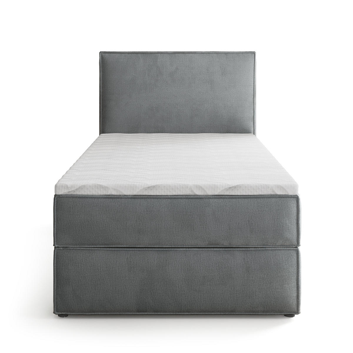 POSTEL Boxspring PELLIO 100x200 cm Šedá - šedá, kompozitní dřevo/textil (100/200cm) - MASSENO