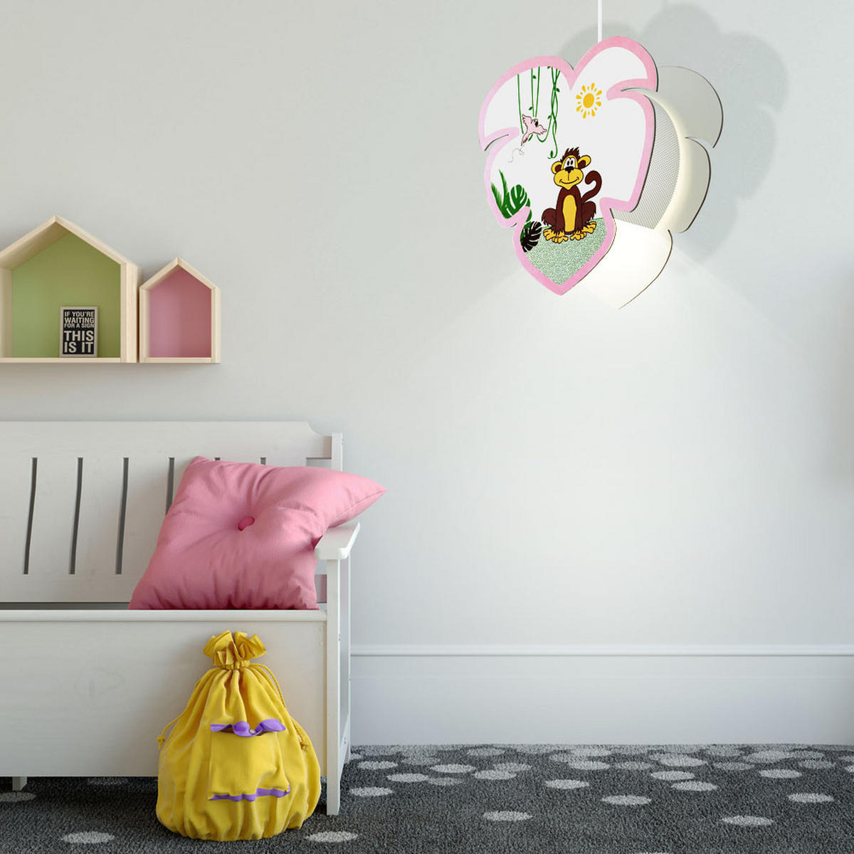 DECKENLEUCHTE Metall Bunt Holz - Multicolor, Holz (29/10.5/110cm)