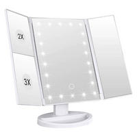 SCHMINKSPIEGEL mit LED und USB Kabel 28/18/11.7 cm - Weiß, Kunststoff (11.7/28/18cm) - Intirilife