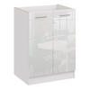 KÜCHENUNTERSCHRANK D60 2D weiss glanz - Weiß Hochglanz, Holzwerkstoff (60/82/44cm) - roe furniture