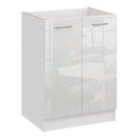 KÜCHENUNTERSCHRANK D60 2D weiss glanz - Weiß Hochglanz, Holzwerkstoff (60/82/44cm) - roe furniture