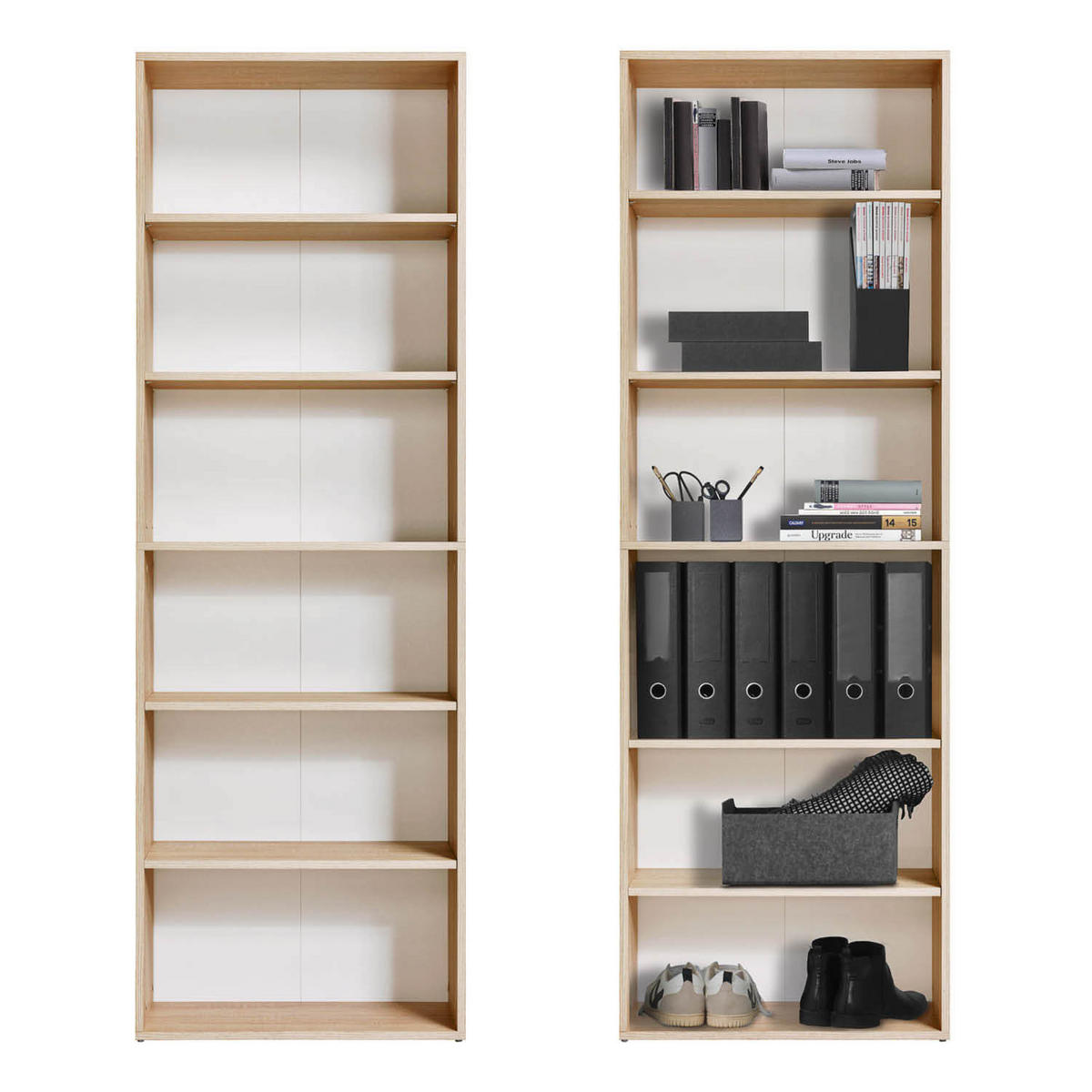 BÜCHERREGAL Der Bücherwurm - Sonoma Eiche, Holzwerkstoff (60/180/34.5cm) - Mokebo