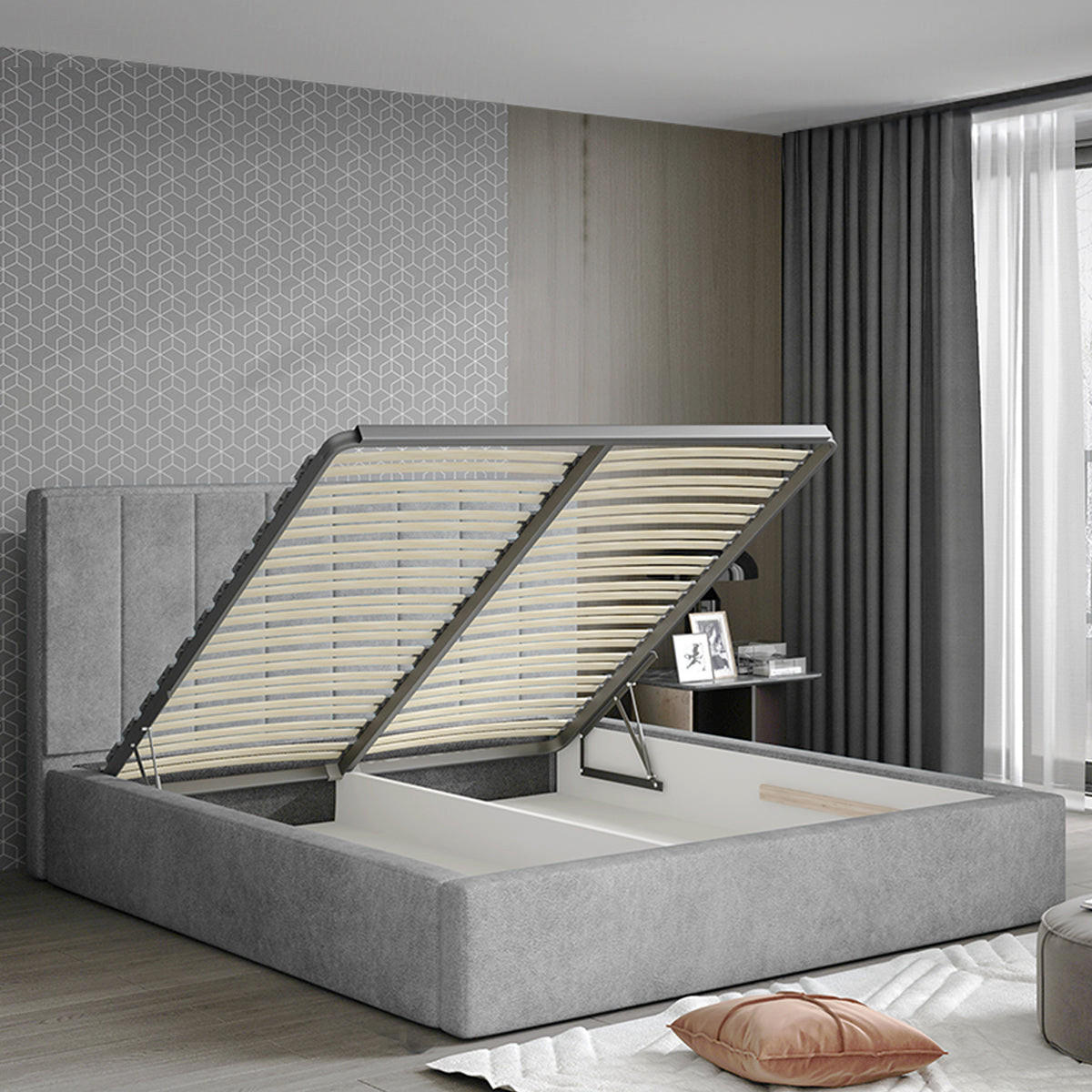 TODO - Grau, Holz/Textil (160/200cm) - Petits-meubles