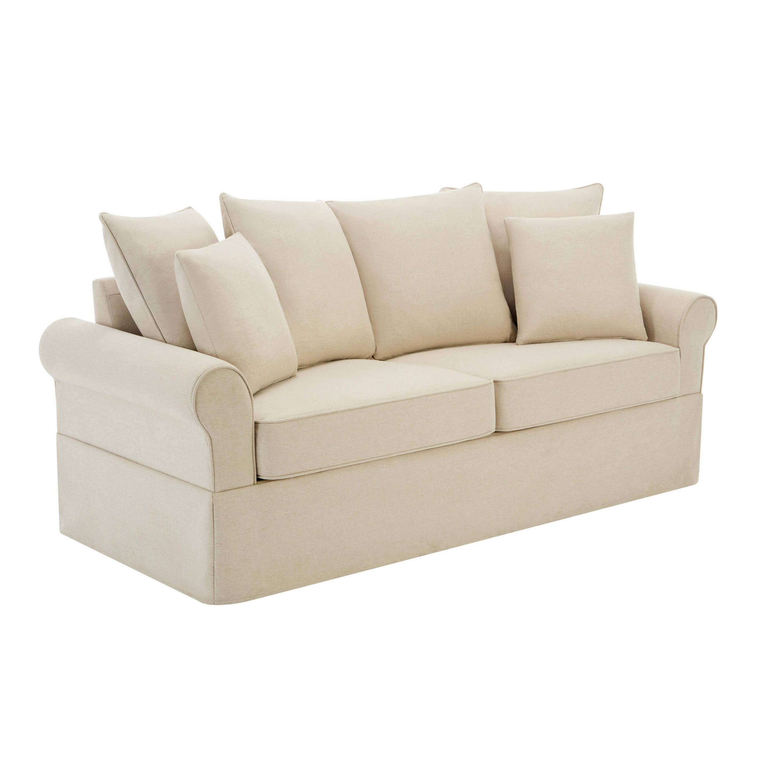 SOFA 3-Sitzer, Weiß - Weiß, Textil (84/92/200cm) - Oviala