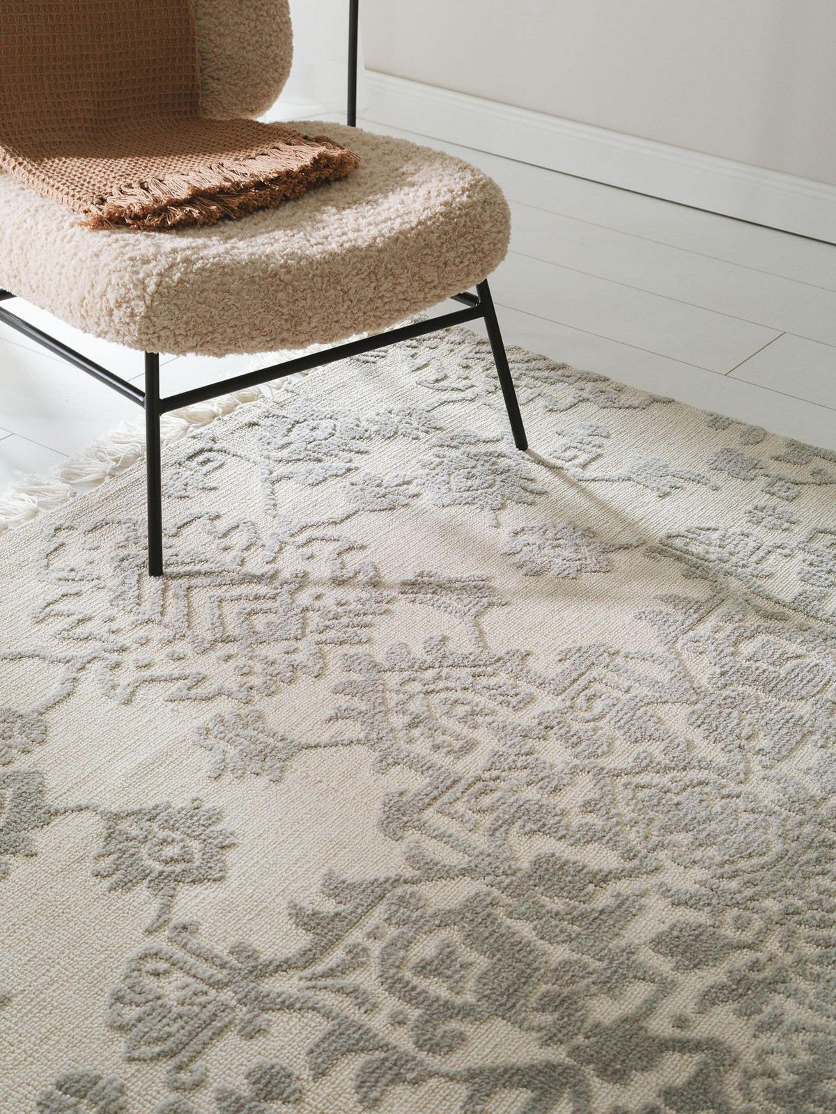 TEPPICH Teppich Elias Grau - Grau, Textil (200/1cm) - KUNSTLOFT
