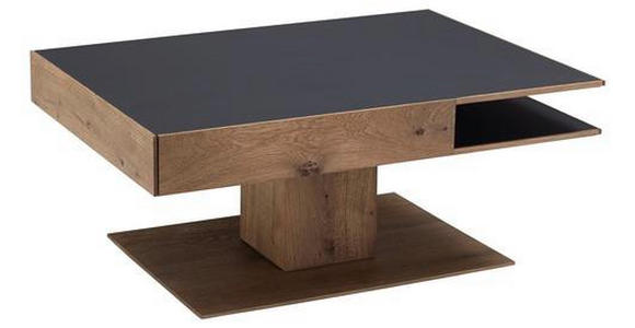 COUCHTISCH in Holz, Glas 105/75/46 cm - Eichefarben/Anthrazit, Design, Glas/Holz (105/75/46cm) - Valnatura