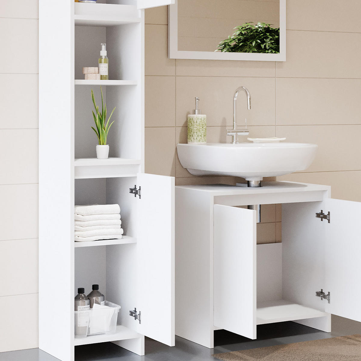 KOUPELNOVÝ NÁBYTEK Emma Bílá - bílá, kompozitní dřevo (58/60/33cm) - Vicco