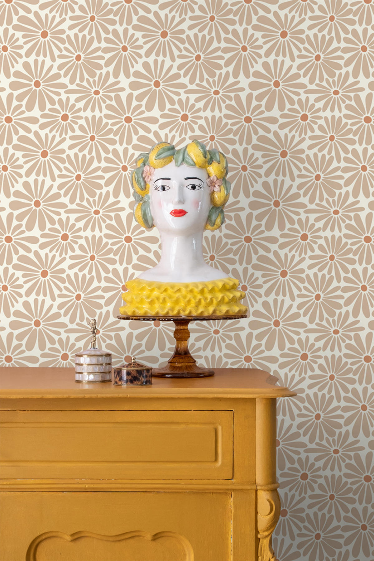 TAPETE Gänseblümchen 53 cm x 10.05 m - Beige, Papier (53/1000cm) - ESTAhome