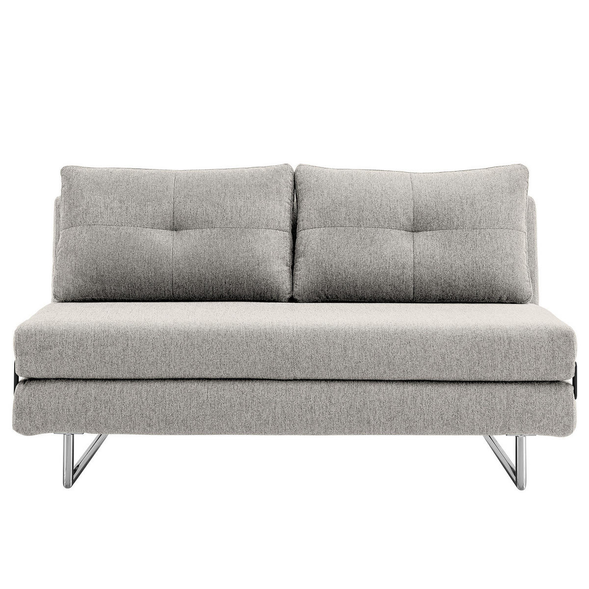 SCHLAFSOFA - Webstoff - Chromfarben/Hellgrau, Textil/Metall (150/85/88cm) - home24