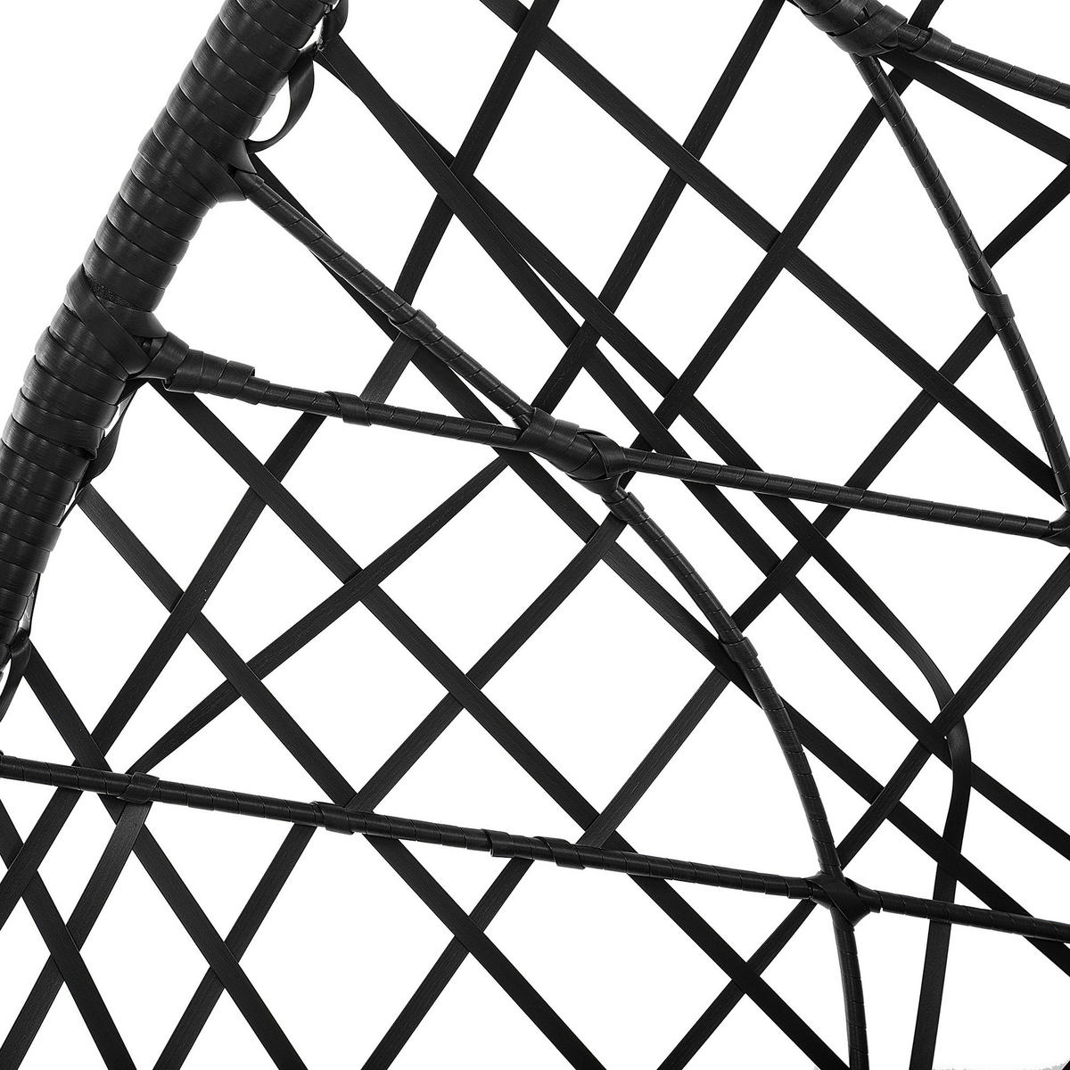HÄNGESESSEL PE Rattan schwarz 94 cm Alatri - Schwarz, Kunststoff (94/108/96cm) - Beliani