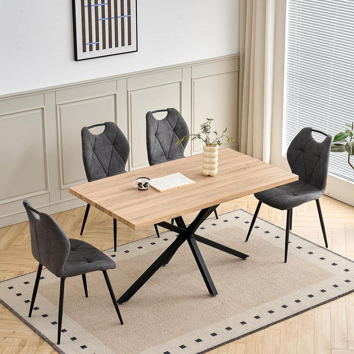 ESSZIMMERSTUHL 4er-Set Stoff Grau - Grau, Textil (44/86/48cm)