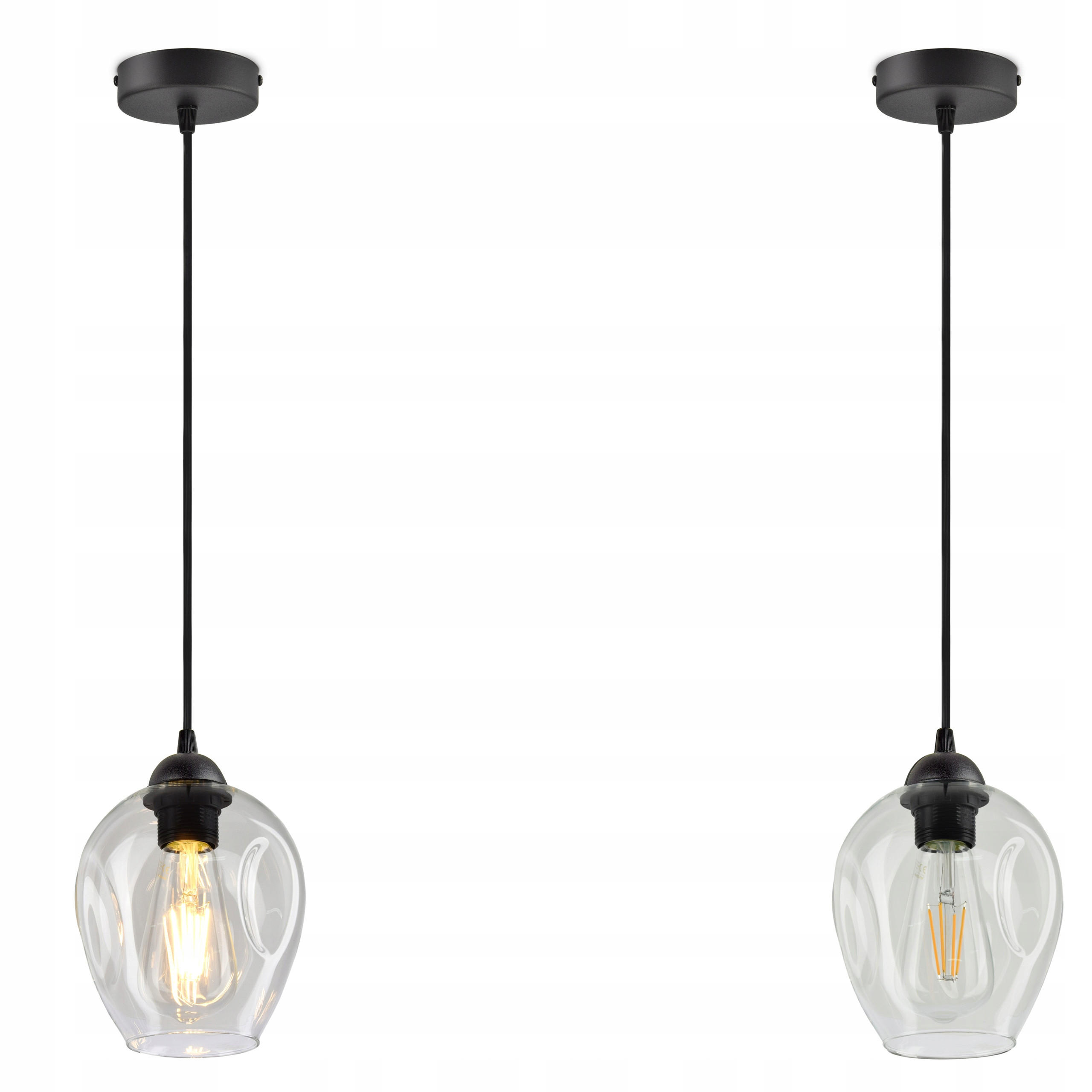 PENDELLEUCHTE Hegel - Transparent/Schwarz, Glas/Metall (15/15/80cm) - kiki design