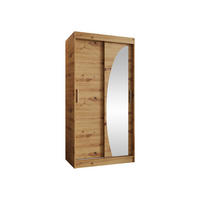 SCHWEBETÜRENSCHRANK Wika 100 cm mit Schubladen - Silberfarben/Eiche Artisan, Holzwerkstoff/Kunststoff (100/200/62cm) - MIRJAN24