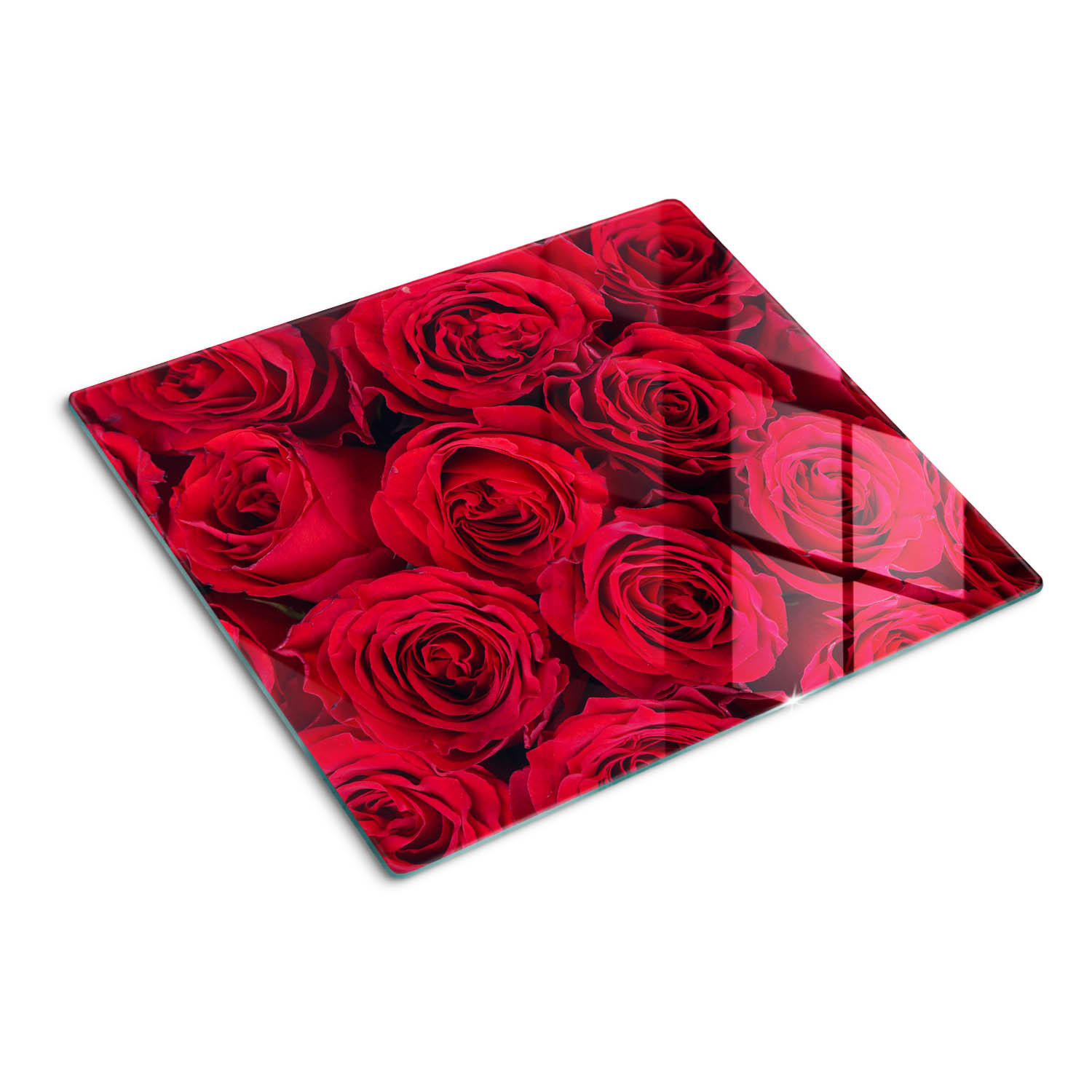 GLASPLATTE 60x52 cm Rosen - Rot, Glas (60/0.4/52cm) - TULUP