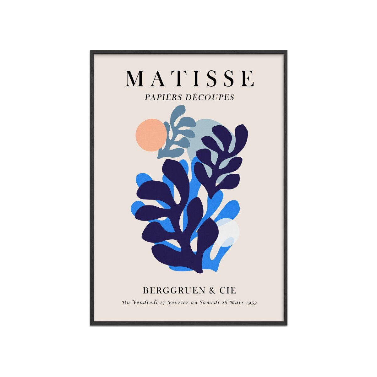 POSTER mit Rahmen Vitor Costa - Matisse floral Poster 5 - Multicolor/Schwarz, Holz/Papier (30/40cm) - Poster&Frame