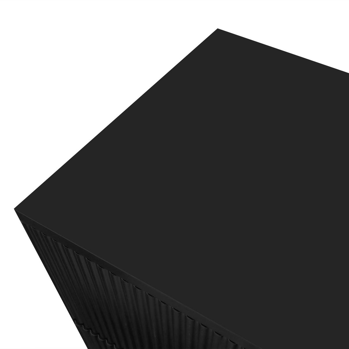 SCHUHSCHRANK mit 2 Schubladen und 2 Türen, strukturierte Paneele mit vergoldeten Akzenten, 83/35/101 cm, Schwarz - Schwarz, Holzwerkstoff (83/35/101cm) - Redom