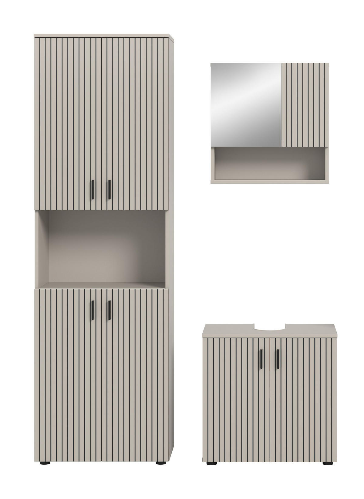 BAD-SET MONE 3-tlg. (B/H/T: ca. 135/192/30 cm) in Kaschmir/Kaschmir - Kaschmir, Holzwerkstoff (135/192/30cm)