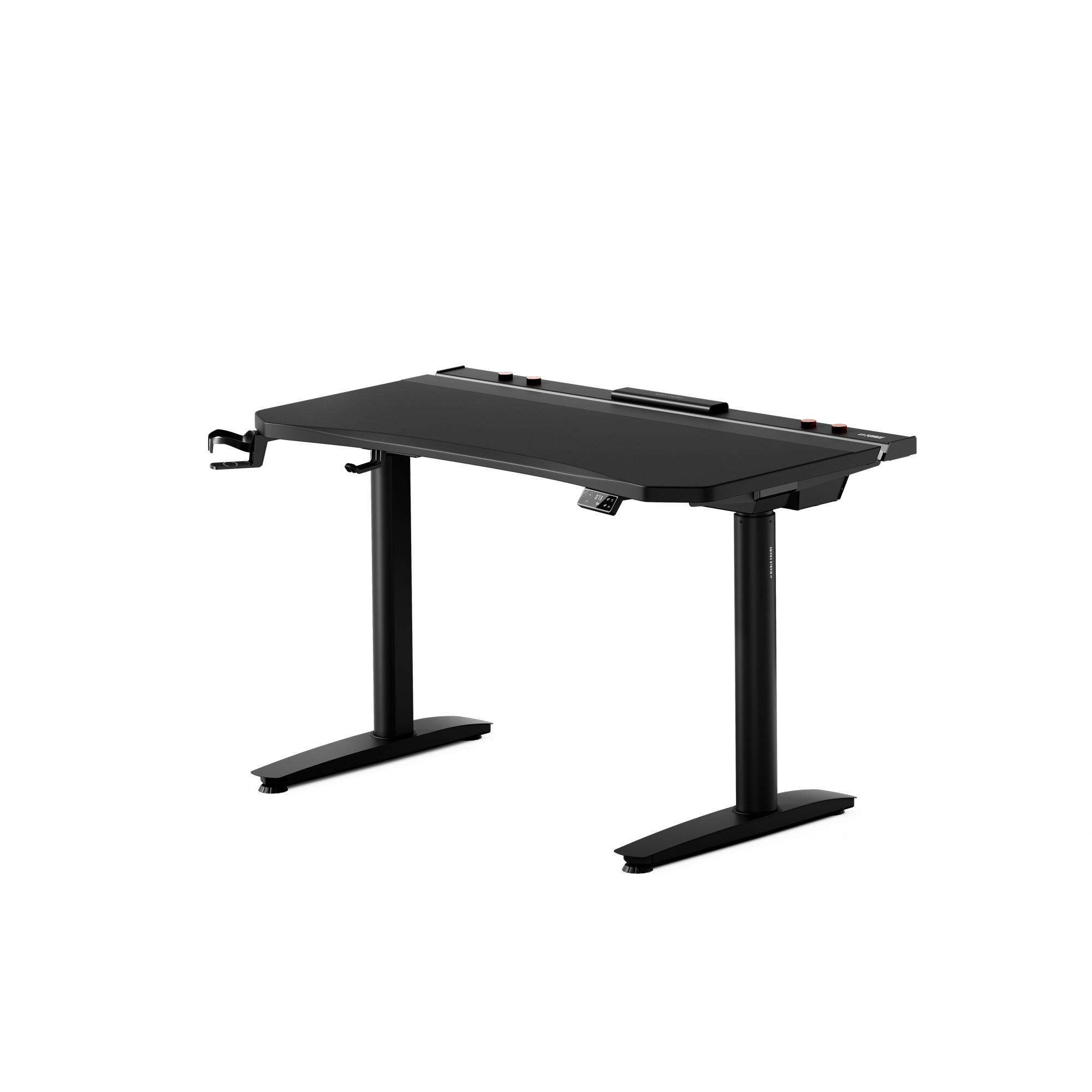 ELEKTRISCH verstellbarer Gaming-Schreibtisch X-Forge 120 x 70 cm - Schwarz, Metall (70/160/73cm) - Diablo Chairs