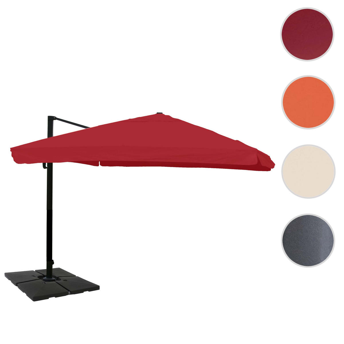 AMPELSCHIRM Bordeaux 350/350 cm - Bordeaux, Textil (410/350cm) - MCW