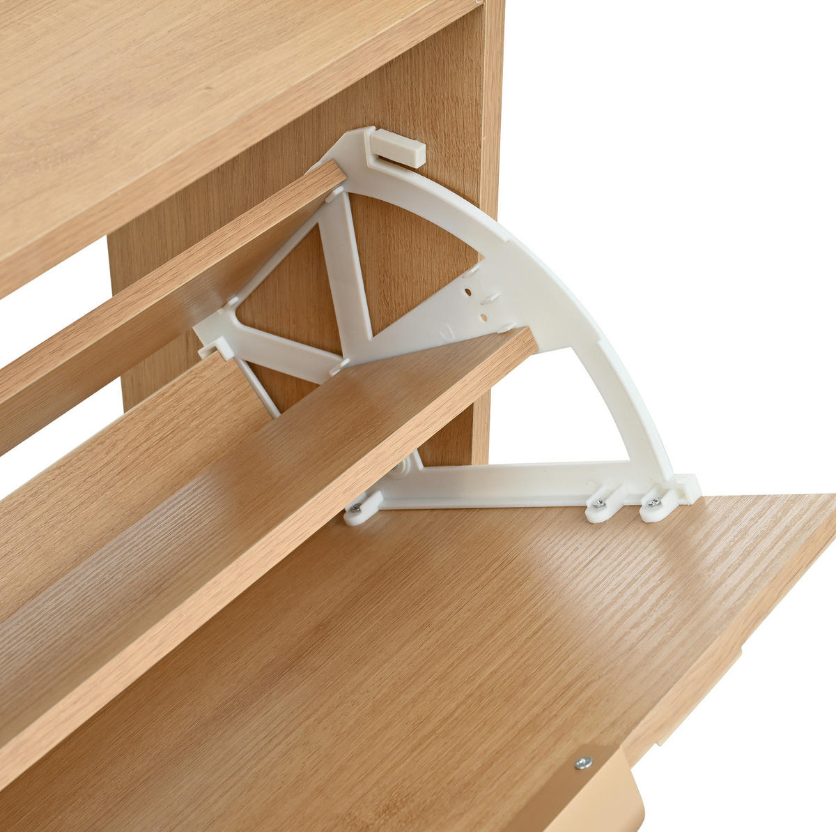 SCHUHSCHRANK aus MDF 105x24x90cm in Natur mit 4 Klappfächern - Naturfarben, Holzwerkstoff (105/90/24cm) - Modfu