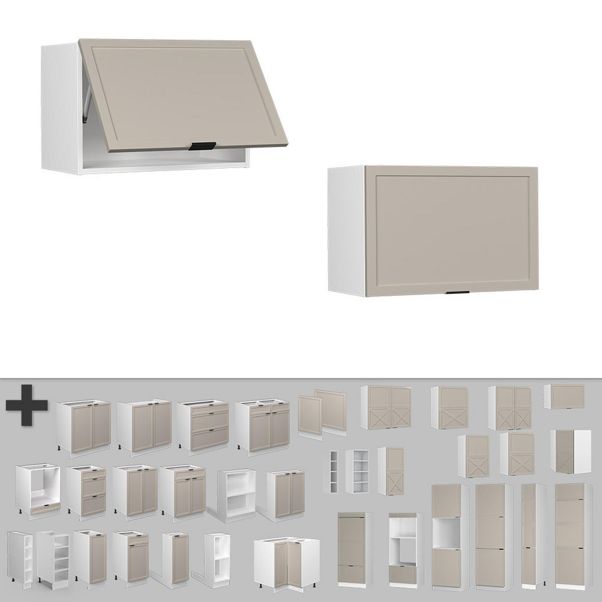 HÄNGESCHRANK Fame-Line GrauBeige 60 cm Flach - Weiß/Grau, Holzwerkstoff (60/40/34.1cm) - Vicco