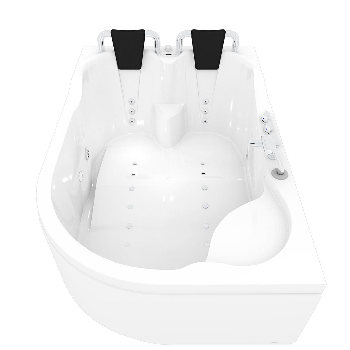 WHIRLPOOL Pool Badewanne Eckwanne W23H-R - Weiß, Glas/Kunststoff (182/80/120cm) - AcquaVapore by Sandra Jentho