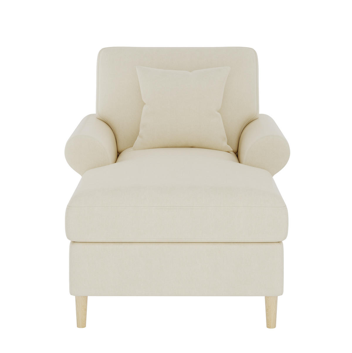 SCHLAFSESSEL 133/87/90 cm in Beige aus Samt mit Liegefunktion und Kissen - Beige, Textil (87/90/133cm) - Flora Grace
