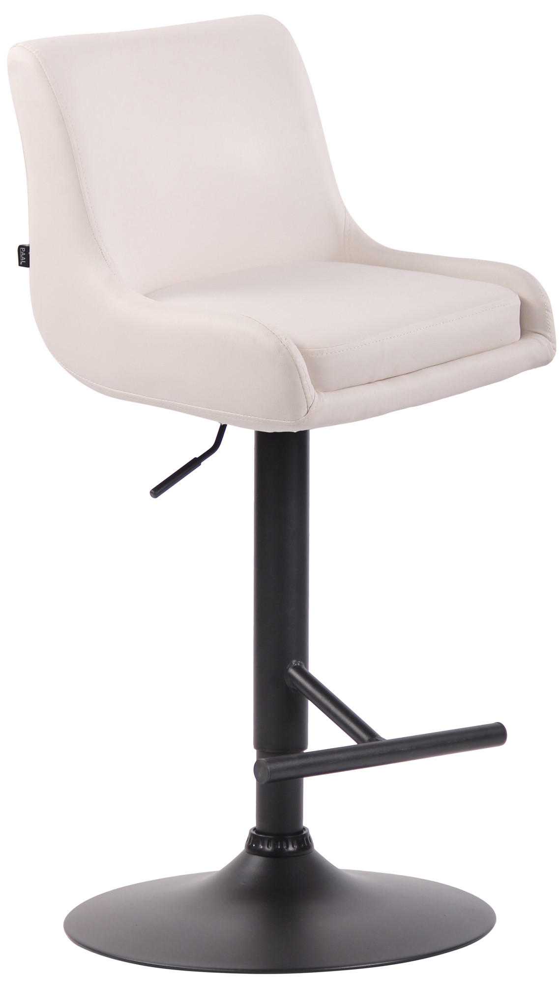 BARHOCKER Lederlook weiß - Schwarz/Weiß, Textil/Metall (43/90/50cm) - CLP