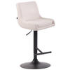 BARHOCKER Lederlook weiß - Schwarz/Weiß, Textil/Metall (43/90/50cm) - CLP