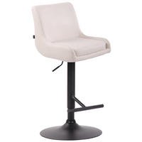 BARHOCKER Lederlook weiß - Schwarz/Weiß, Textil/Metall (43/90/50cm) - CLP