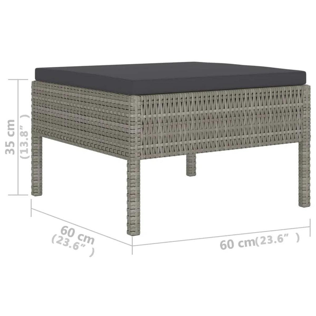 GARTENSET Reeves 6-teilig - Grau, Metall - Nettlife