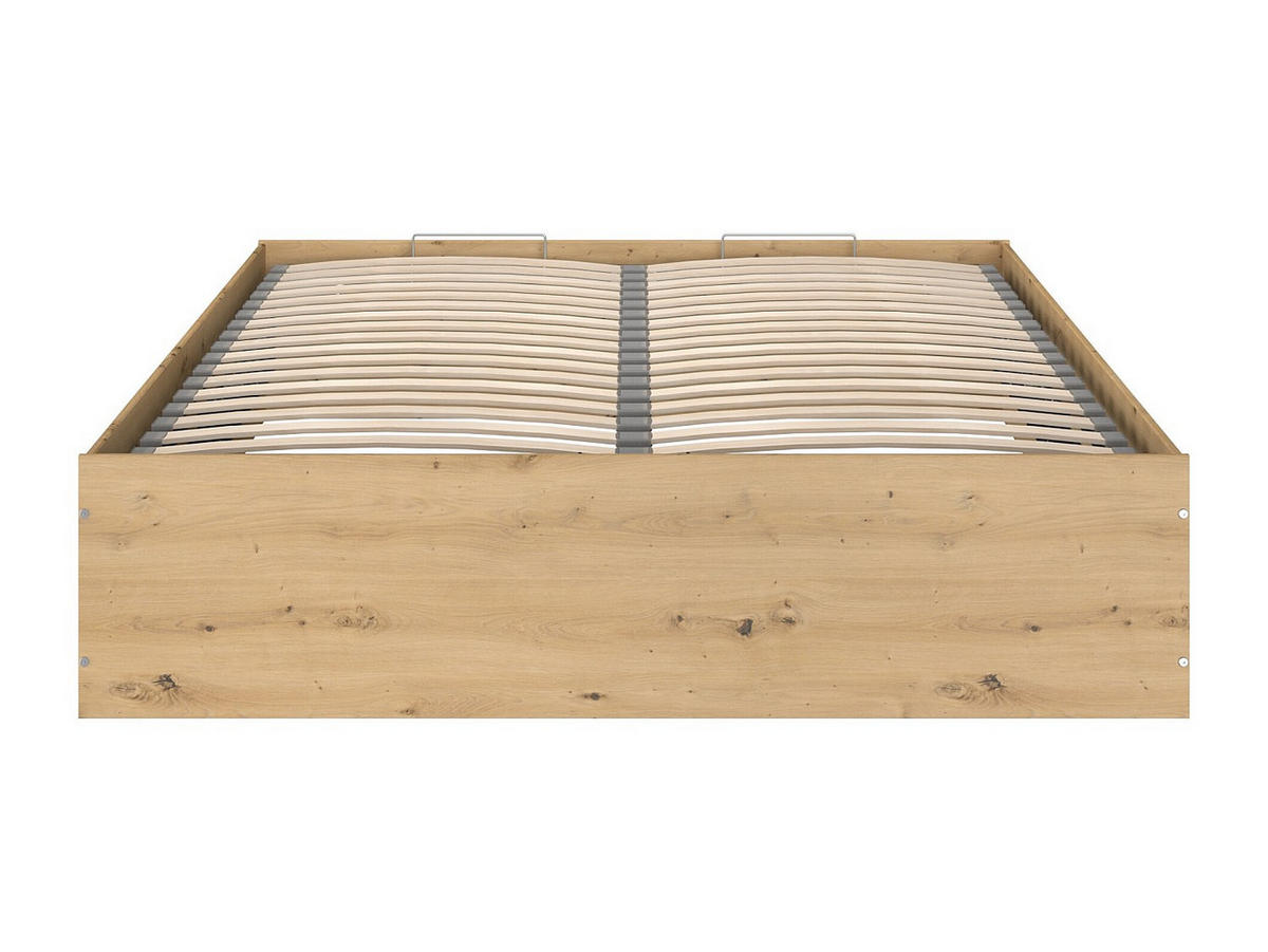BETT mit Bettkasten - 2 Personen - holz - schwarz, naturfarben hell Ludaro - Schwarz/Naturfarben, Holz (160/200cm) - Vente-Unique