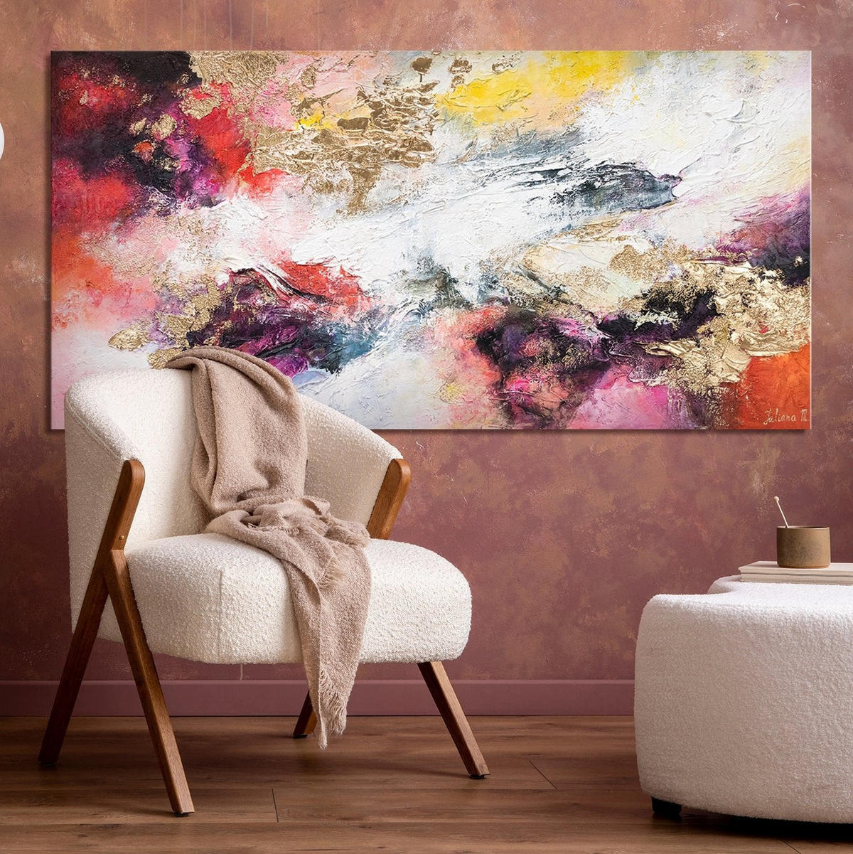 GEMÄLDE Heller Garten auf Keilrahmen 200x100 cm - Multicolor, Holz (200/100cm) - YS-art gallery