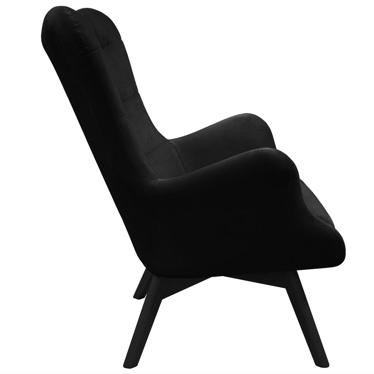 SESSEL SAND mit schwarzen Beinen - Schwarz, Textil (80/105/86cm) - Lookway