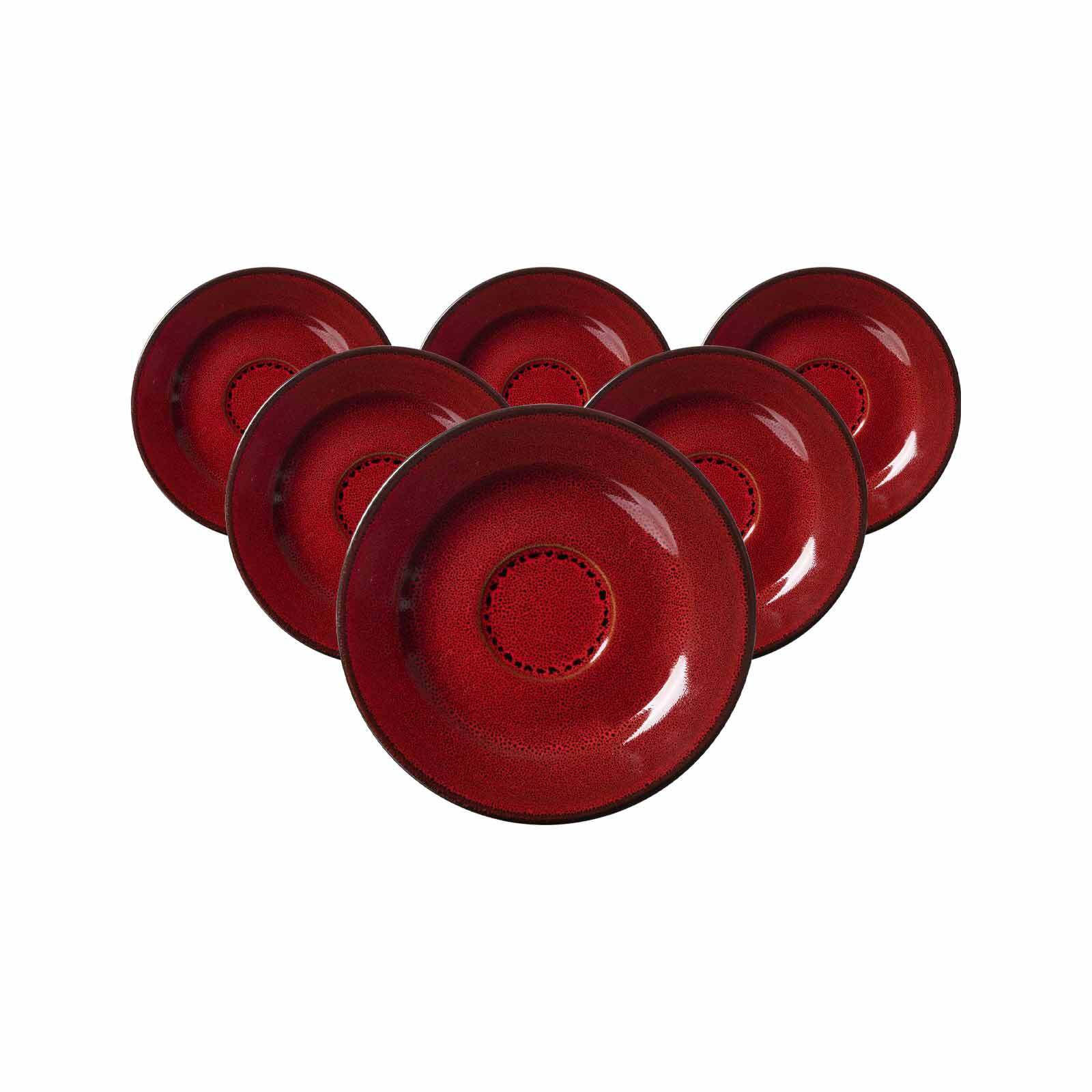 ESPRESSOUNTERTASSEN Gambia rot ø 12,5 cm 6er Set - Rot, Keramik (12.5cm) - Ritzenhoff Breker