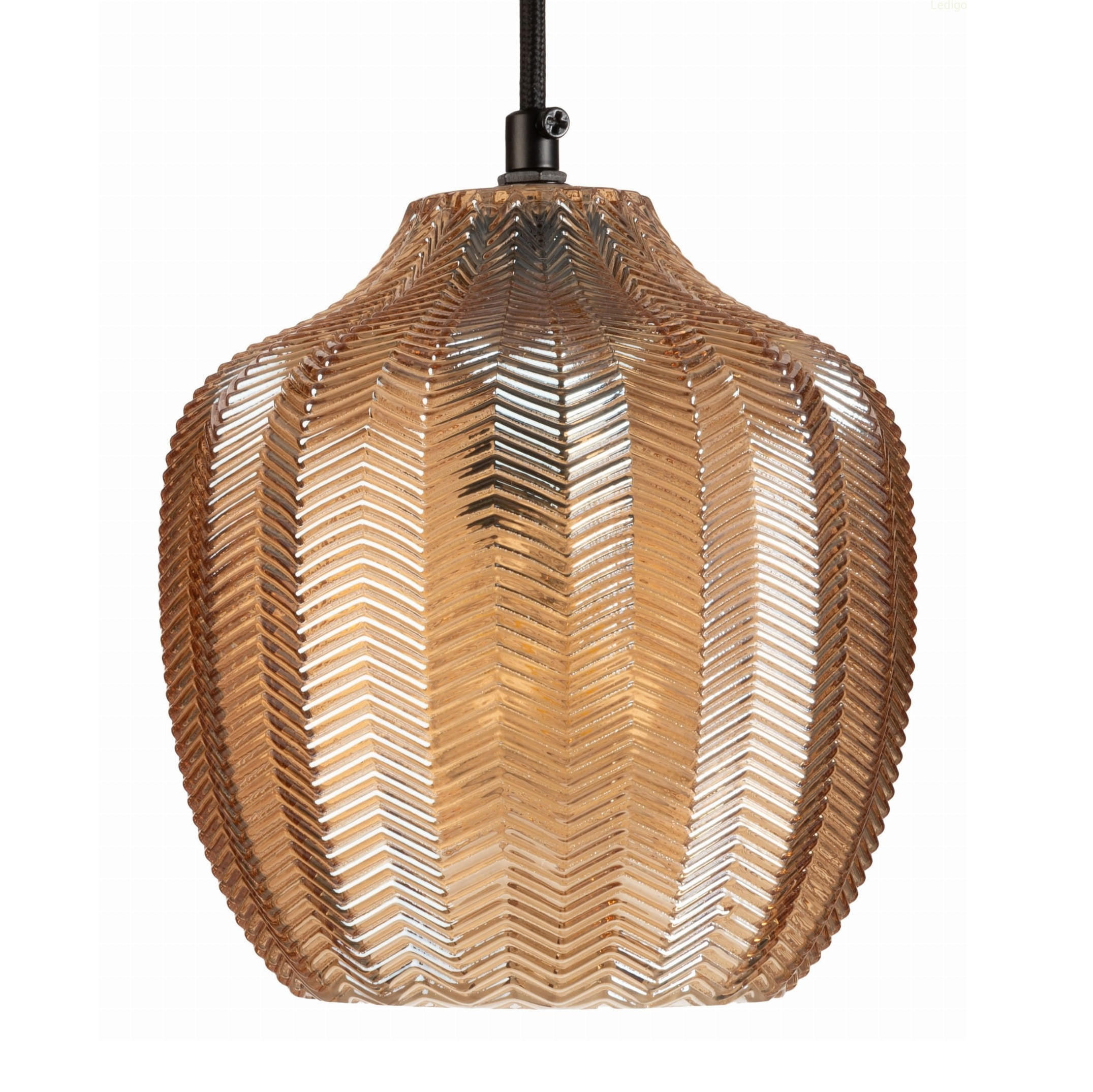 PENDELLEUCHTE Paris - Bernsteinfarben/Schwarz, Glas/Metall (14/14/120cm)