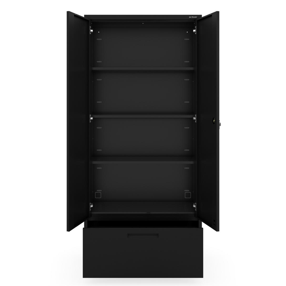 METALLSCHRANK Megan - Schwarz, Metall (90/195/40cm)