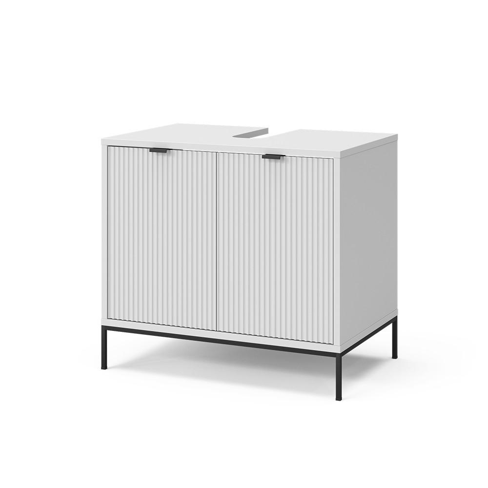 WASCHTISCHUNTERSCHRANK Eliza Weiß 70 x 63 cm mit 2 Türen - Weiß, Holzwerkstoff (70/63/45.1cm) - Vicco