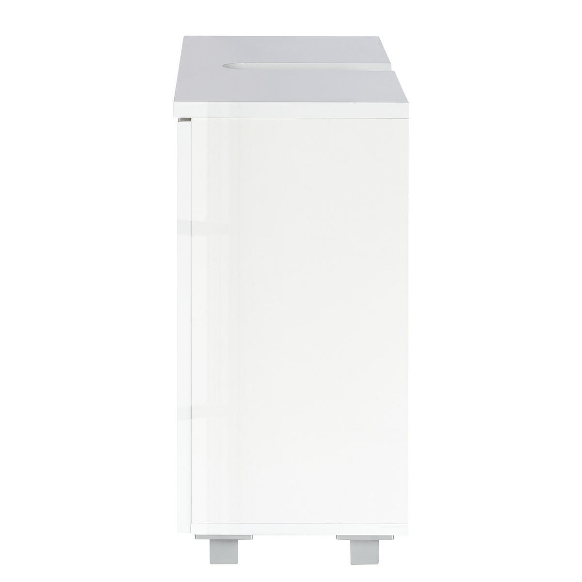 WASCHBECKENUNTERSCHRANK - Hochglanz Weiß / Matt Weiß - Weiß, Holzwerkstoff (80/67/32cm) - home24