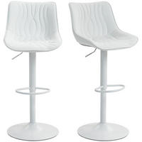 BARHOCKER 2er-Set DE-14774 höhenverstellbar & 360° schwenkbar Weiß - Weiß, Metall (47.5/110/54cm) - ComfortXL
