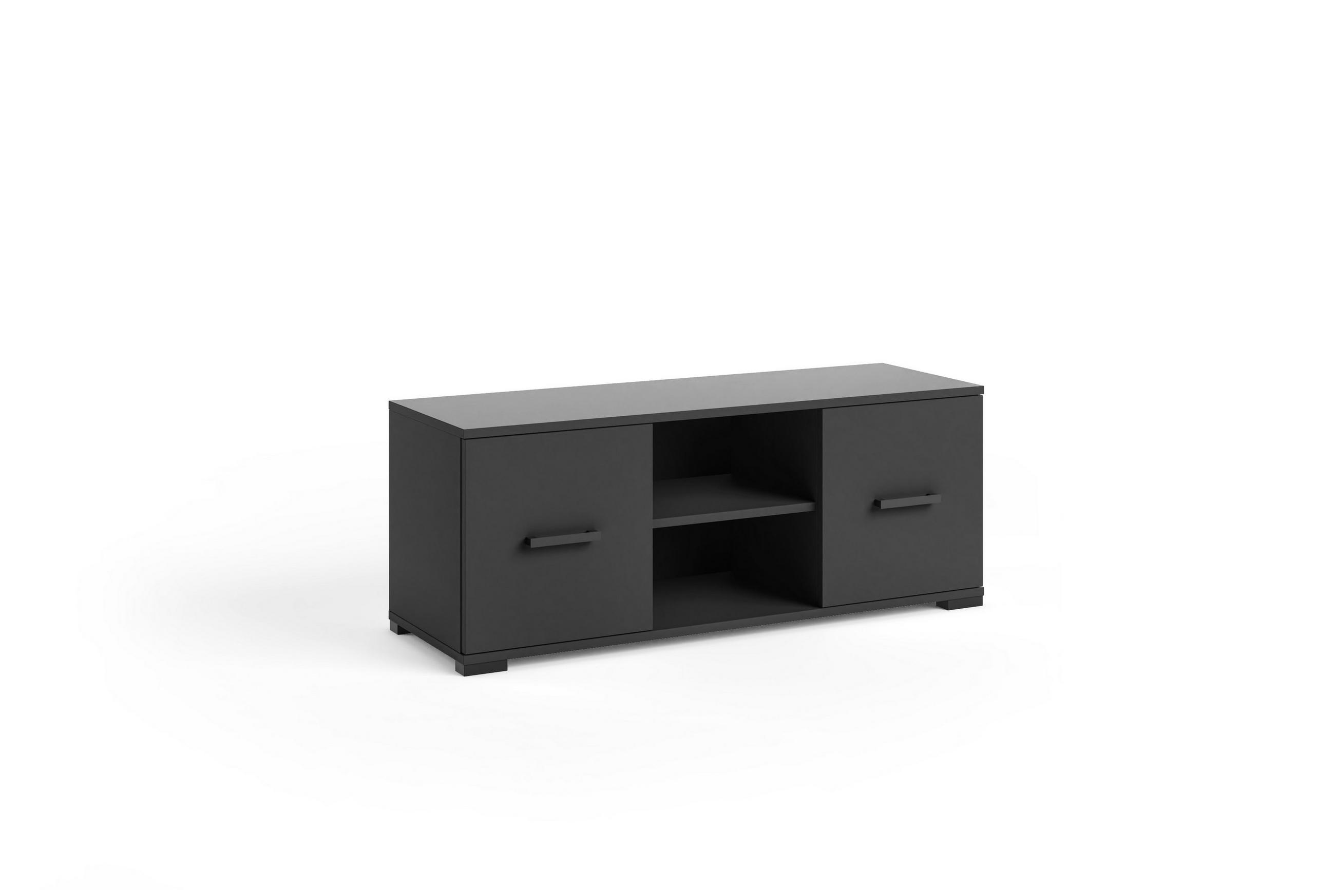 LOWBOARD ALBANO 122/44/40 cm, Schwarz - Schwarz, Holzwerkstoff (122/44/40cm) - MASSENO