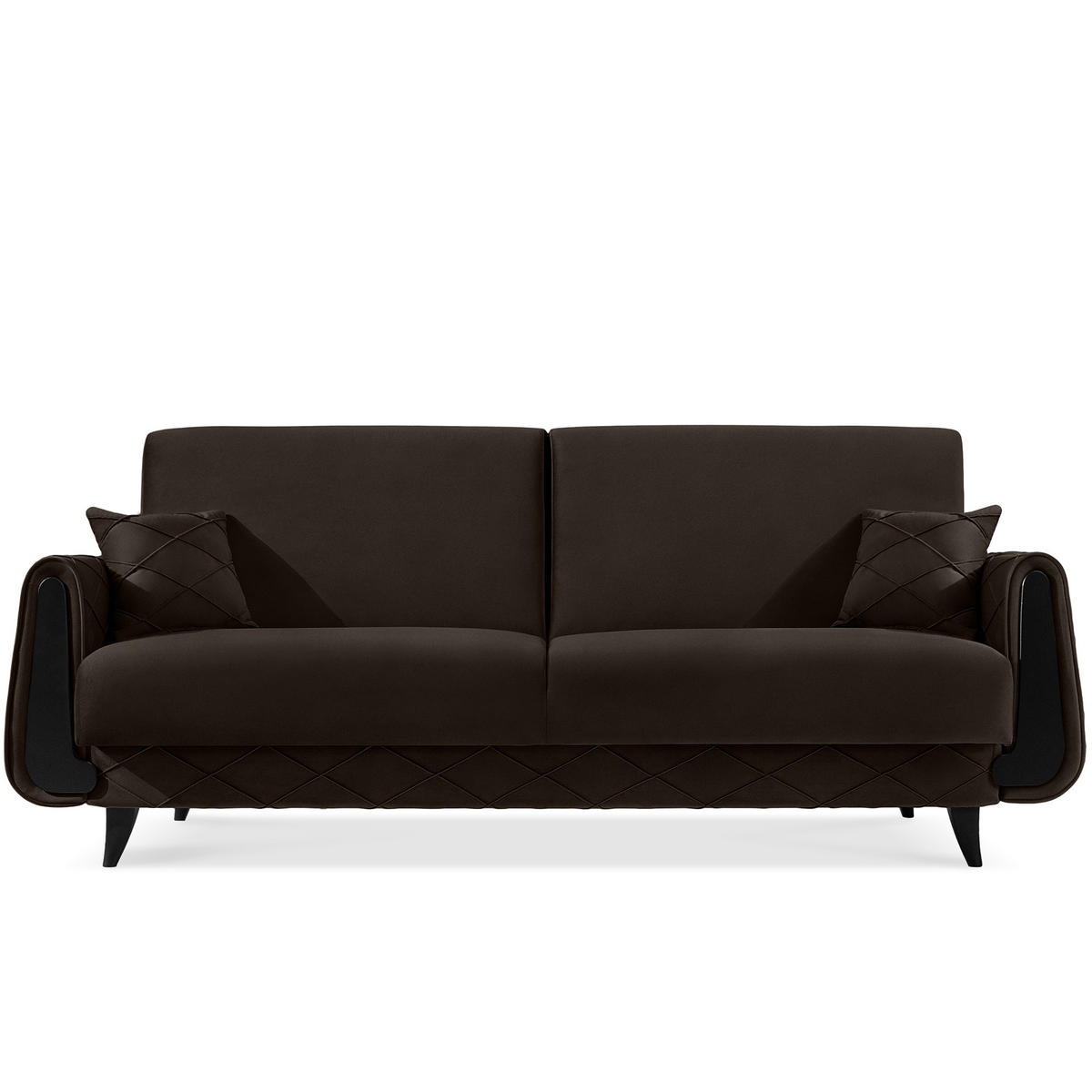 3-SITZER-SOFA GUSTAVO III Sofa 3 Velours, Braun - Braun, Holz/Holzwerkstoff (230/98/98cm) - KONSIMO®