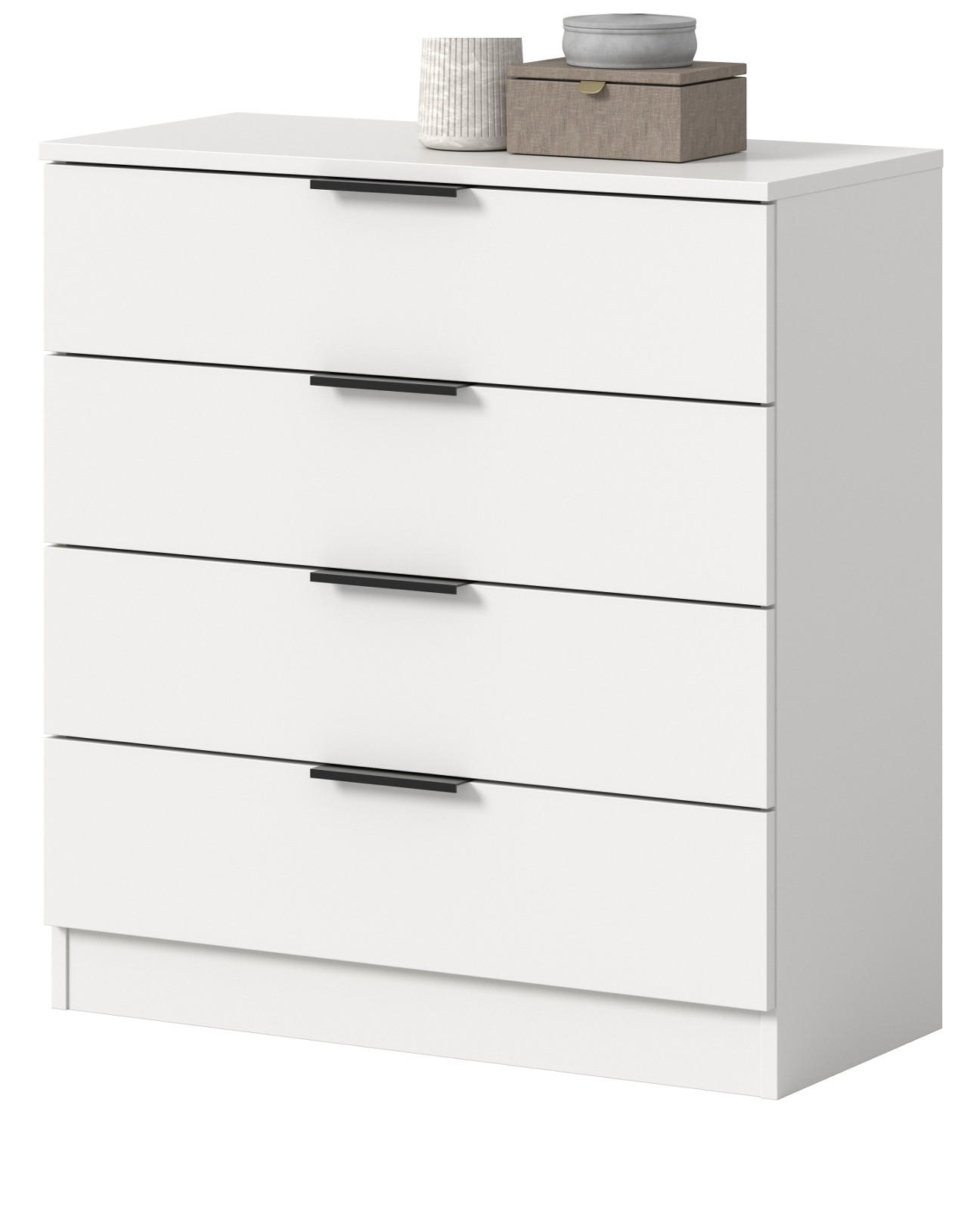 KOMMODE weiß 74 x 80 cm, Schubladenkommode mit 4 Schubkästen - Weiß, Holzwerkstoff/Metall (74/80/35cm) - Inn.Furn