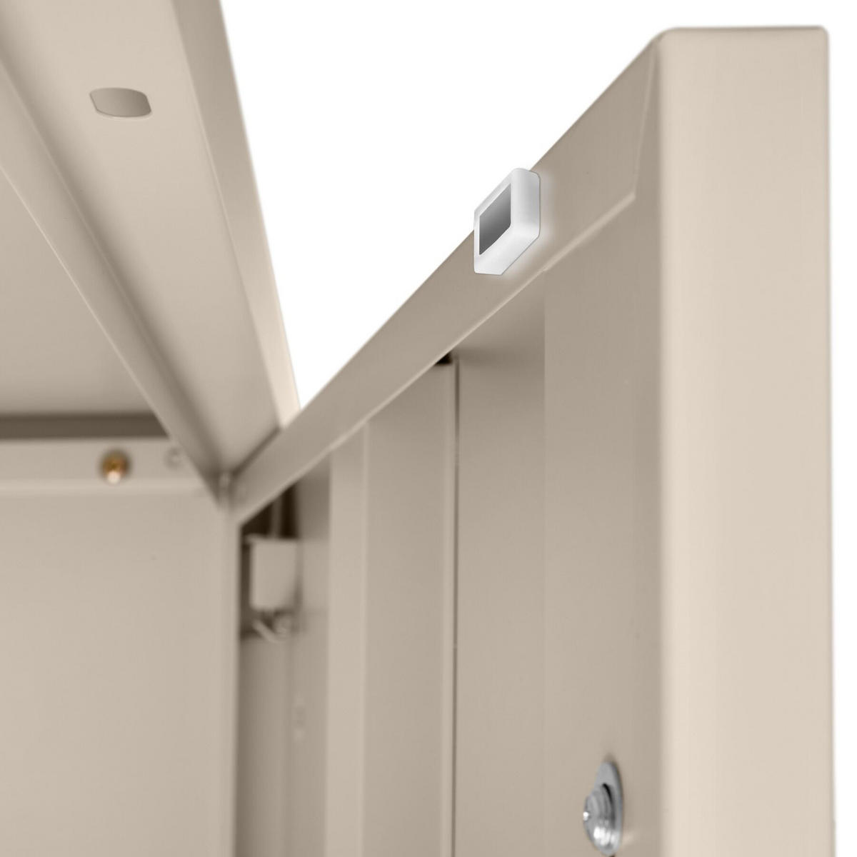 NACHTSCHRANK Baker, Kippschutz, höhenverstellbare Füße, taupe - Taupe, Metall (35/60.5/42.5cm) - tectake