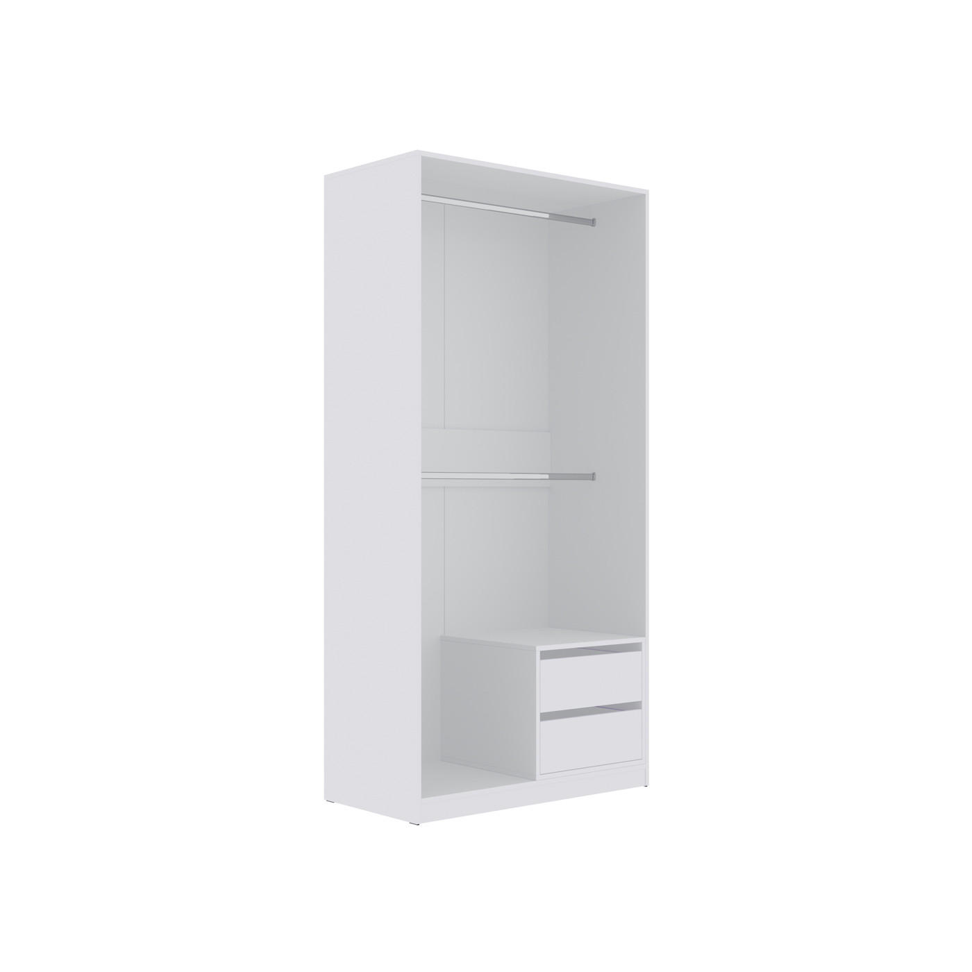 KLEIDERSCHRANK OFFEN TRES 12B Weiß 100/206/51 cm - Weiß, Holzwerkstoff (100/206/51cm) - Marmex Möbel