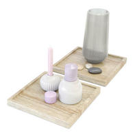 DEKOSCHALE Maya Eiche sägerau 2er Set - Eiche San Remo, Holzwerkstoff (1.8cm) - Vladon